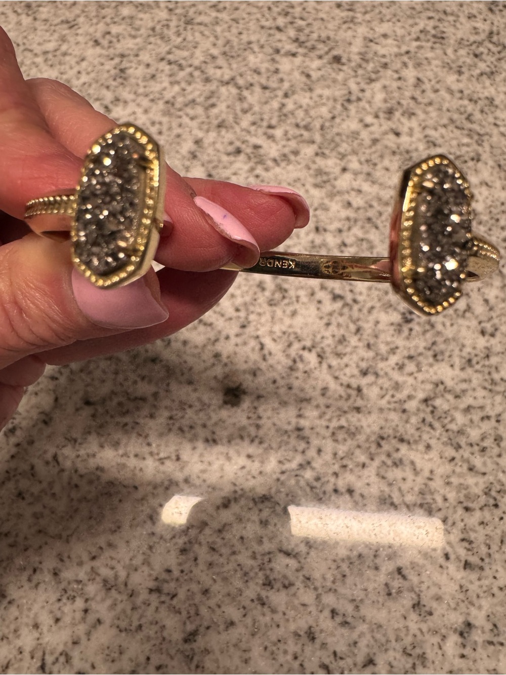 Kendra Scott Gold-Tone Gray Druzy Open Cuff Bracelet